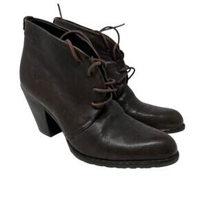 Stuart Weitzman Lace Up Ankle Boots Womens Size 5.5 Brown Leather Booties